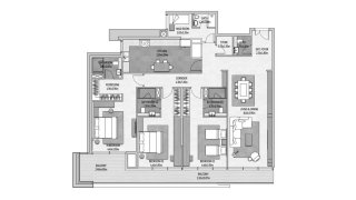 Apartment floor plan, 3 bedrooms in VISTA DEL MAR No. 11033
